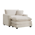 Comfortable Single Chair Deep Seat Sofa With Footstool