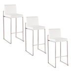 30" Contemporary High Back Barstool Set of Three