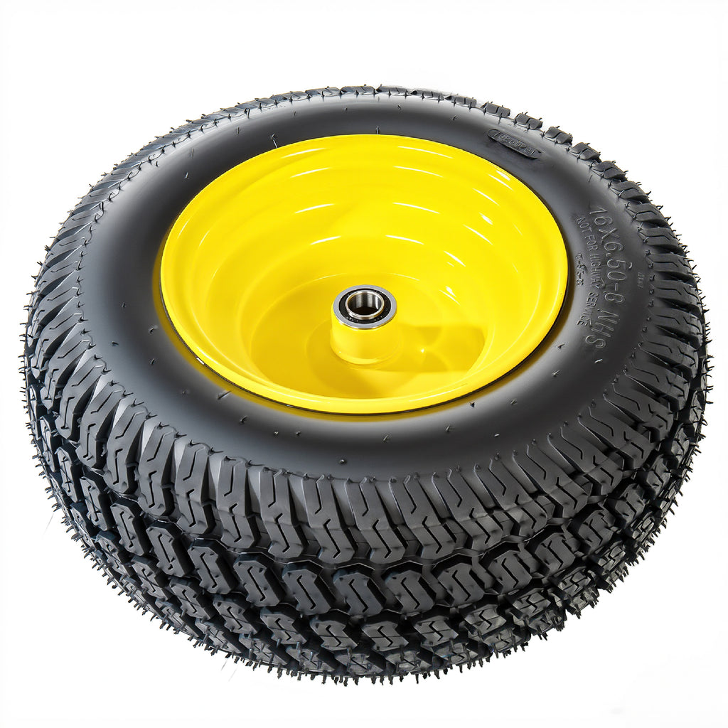 Set of 2 16x6.50-8 Lawn Mower Tires & Wheel Assembly