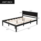 Platform Bed Frame with Headboard, Wood Slat Support, No Box Spring Needed