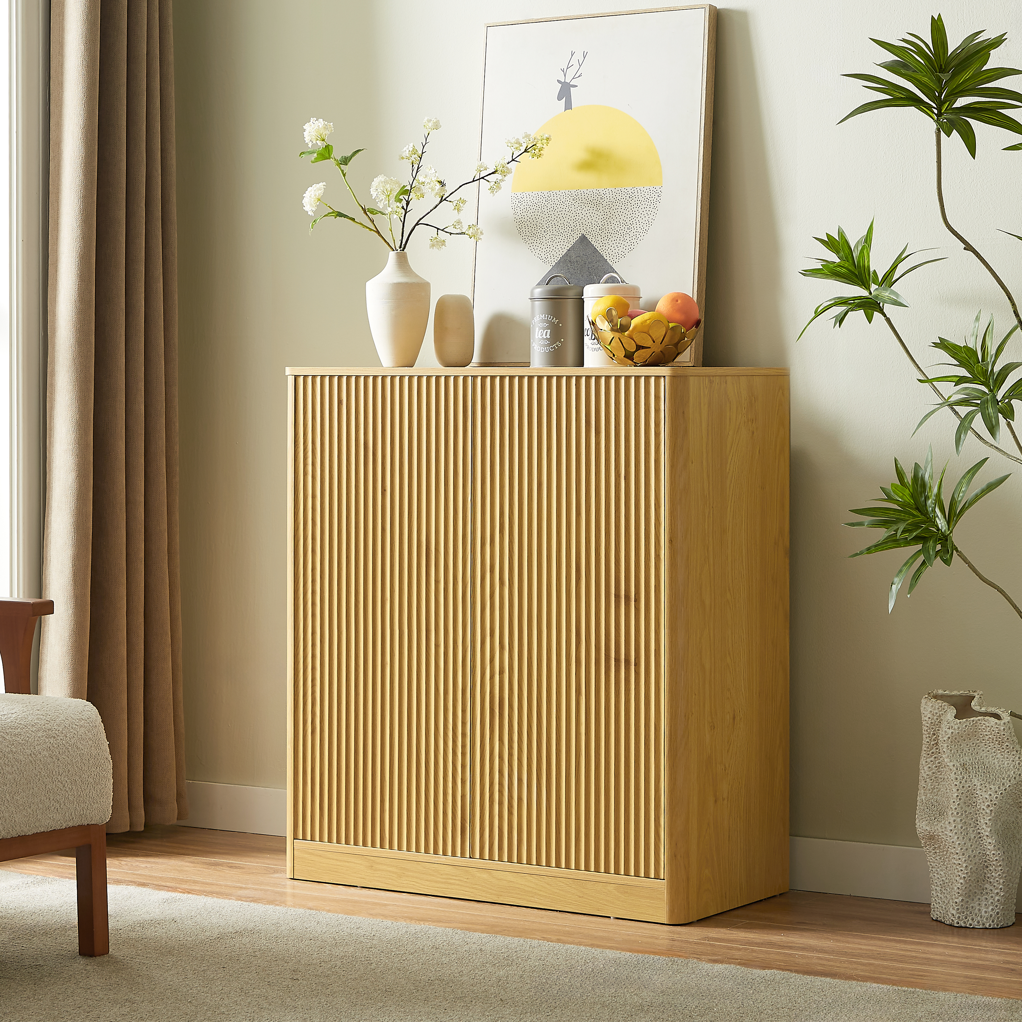 34.3" Modern Wavy Sideboard