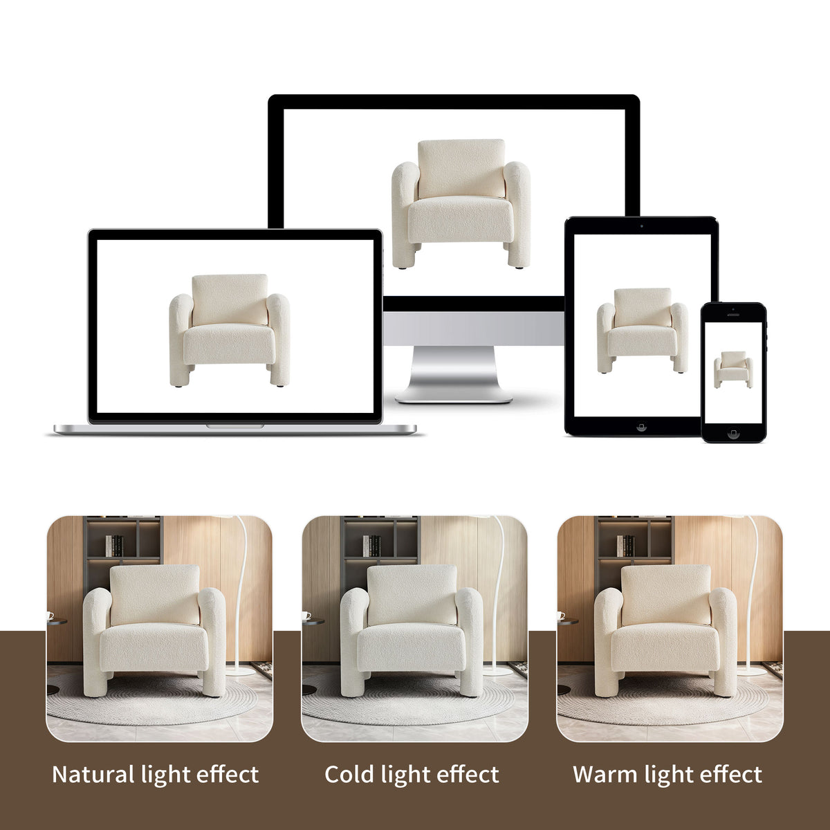 Modern Velvet Fabric Accent Chair