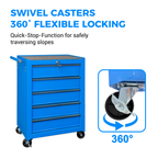 Rolling Metal Tool Chest with 5 Drawers