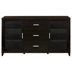 Nyler Cappuccino 3-Drawer Rectangular TV Console