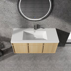48" Wall-Mounted Bathroom Vanity with Resin Sink