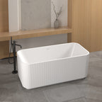 59" Rectangle Linear Acrylic Freestanding Bathtub