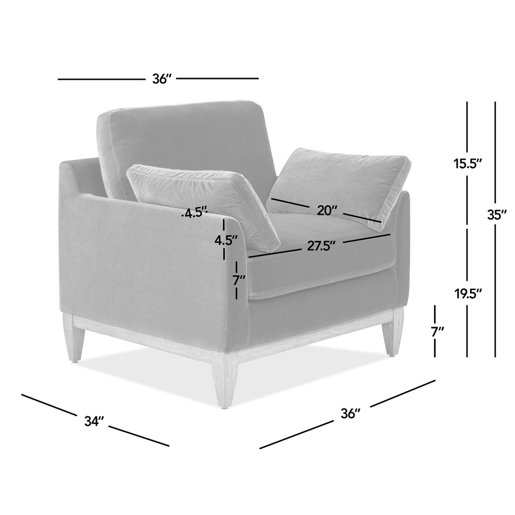 Pasadena 36" Wide Modern Farmhouse Accent Arm Chair