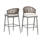 Outdoor 30.25" Seat Height Metal Frame Barstools