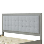 Solid Wood Platform Upholstered Headboard King Bed