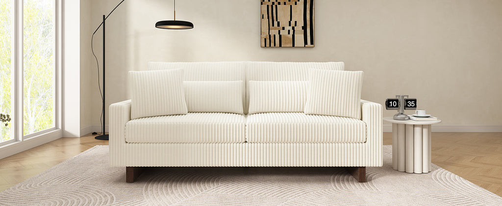 Modern Loveseat Sofa with Four Pillows