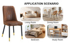 Brown Suede-like Velvet Dining Chair Set (Two-Pack)