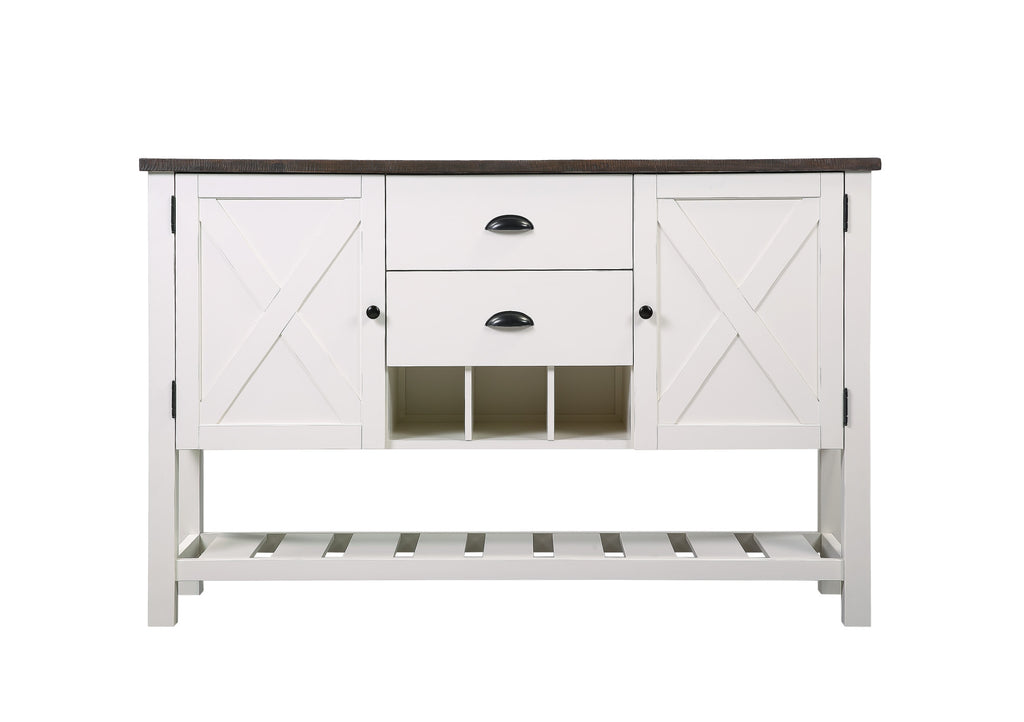 Brown and Antique White Sideboard