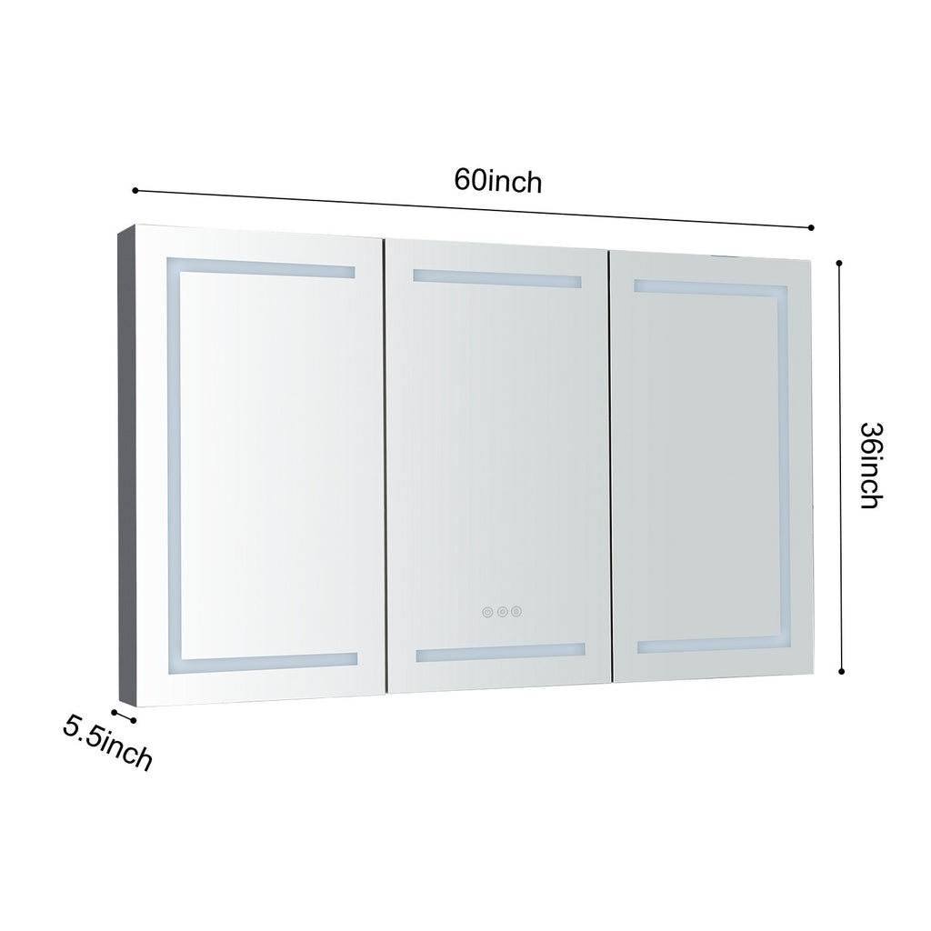 60 x 36 Inch LED Lighted Bathroom Medicine Cabinet