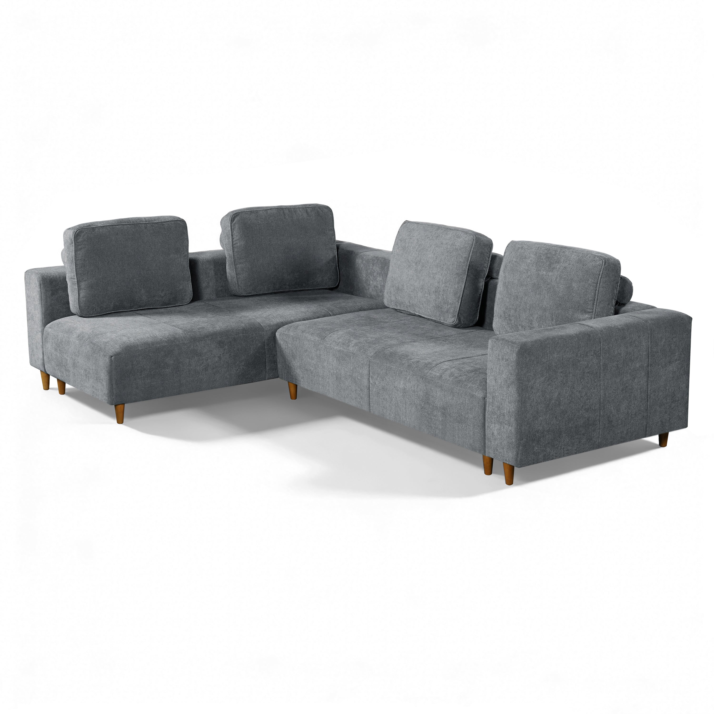 2-Piece 109" L-Shape Convertible Sectional Sofa with Wood Leg