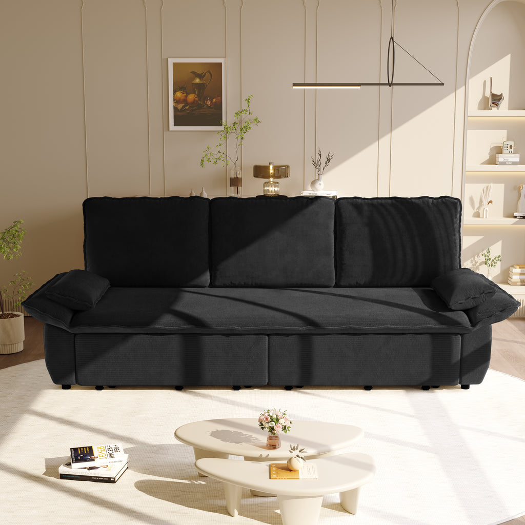 94.5" King Size Pull Out Sofa Bed - 3-in-1 Convertible Sleeper Sofa