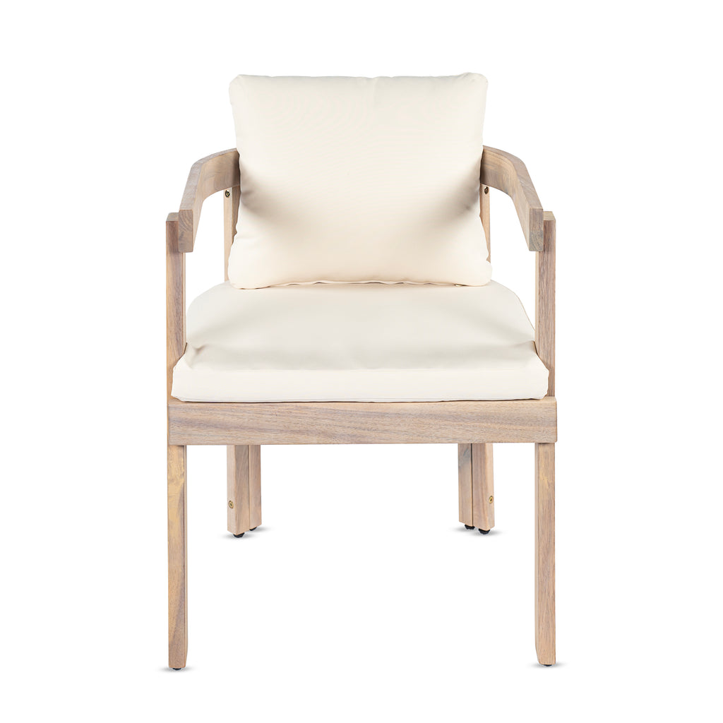 Acacia Wood Dining Chairs Set of 2, Armchairs with