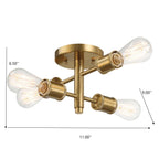 Ephemeral Four Lights Semi Flush Mount Pendant