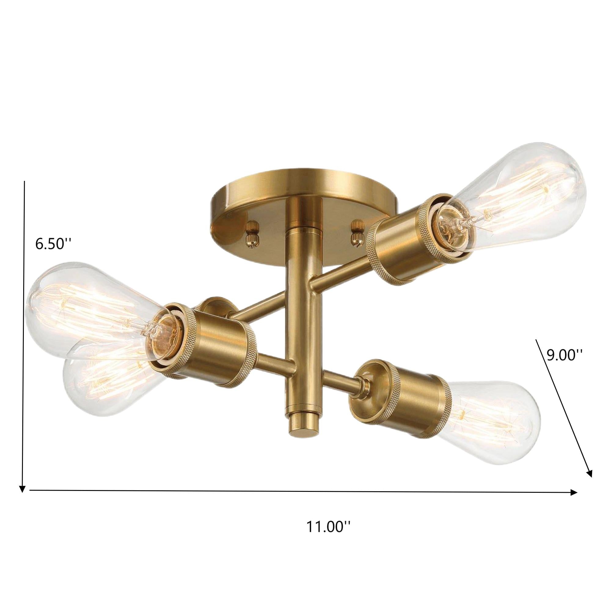 Ephemeral Four Lights Semi Flush Mount Pendant