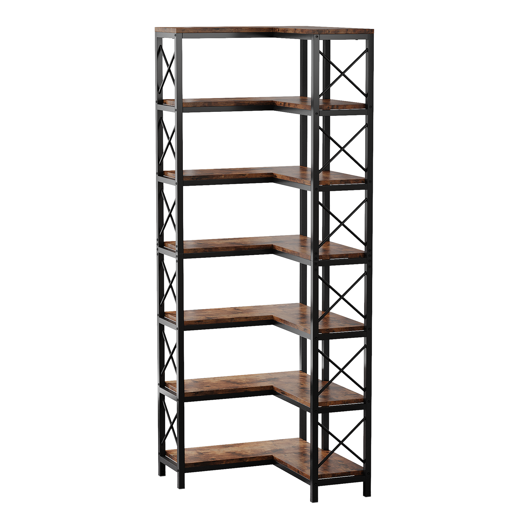 79.53" Tall 7-Tier Large Corner Bookshelf