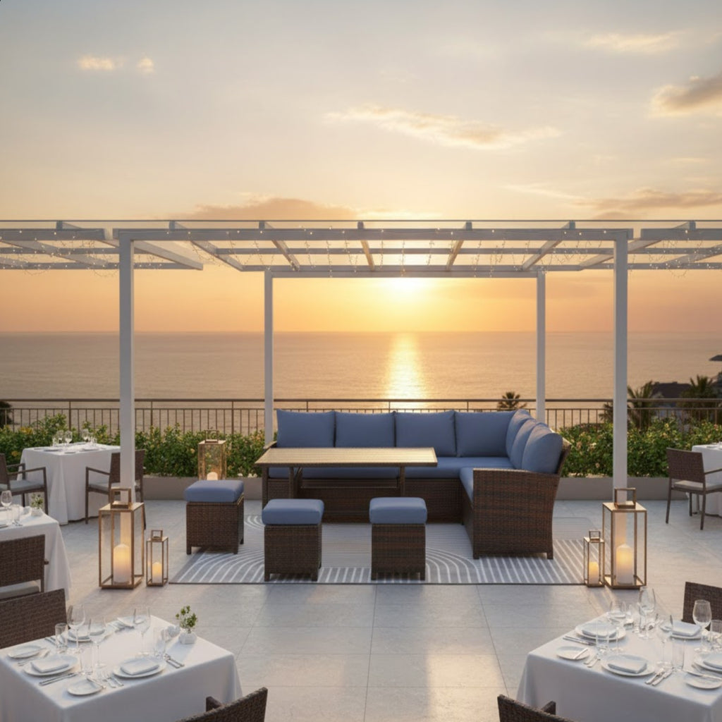 7 Piece Wicker Patio Dining Set