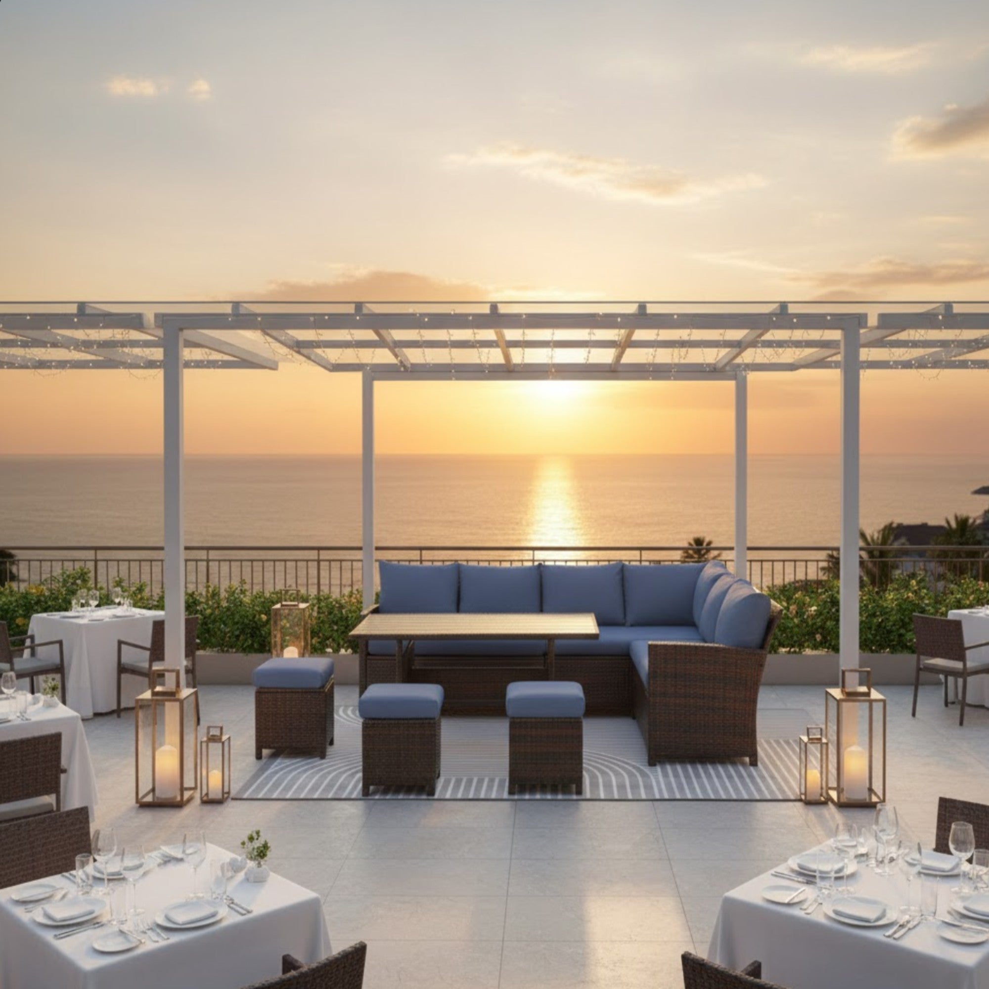 7 Piece Wicker Patio Dining Set