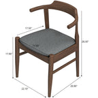Leon Mid-Century Modern Grey Fabric Dining Chair Set of 2
