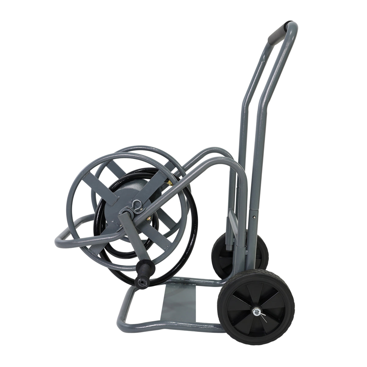 Portable 2-Wheeled Garden Hose Reel Cart, Detachable, Dark Grey