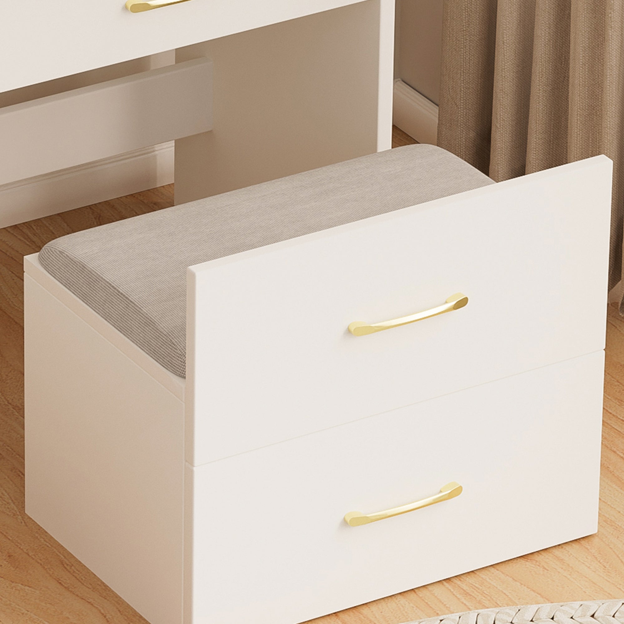 3 in 1 Vanity Desk with Open Top Mirror