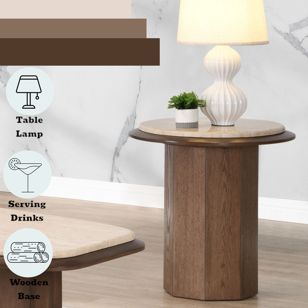 Kasha Travertine Top Table