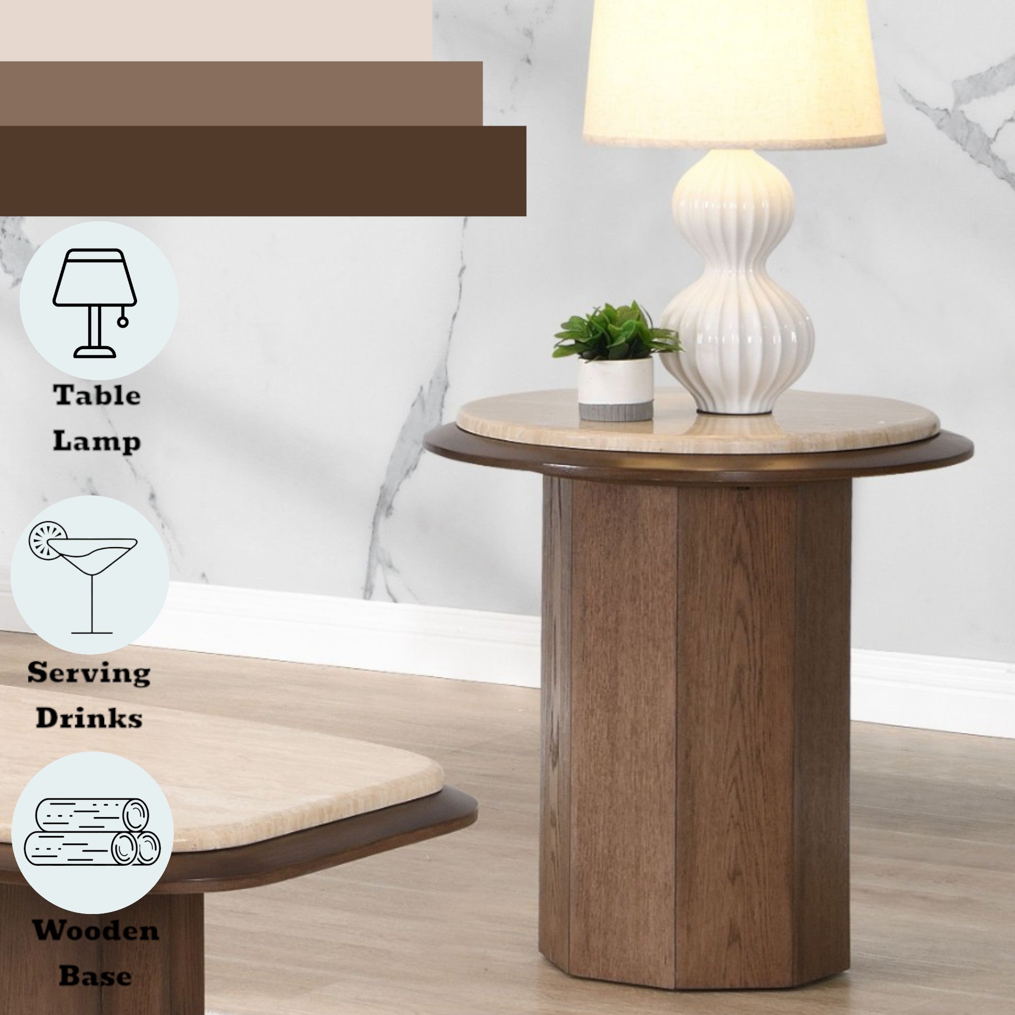 Kasha Travertine Top Table