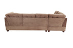 Living Room Sectional Waffle Suede Truffle Color Sectional Sofa