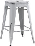 Backless Modern Metal Bar Stools Set of 2