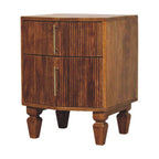 Solid Wood Louvre Bedside Unit