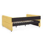Queen Size Daybed with Two Drawers Upholstered Tufted Sofa Bed