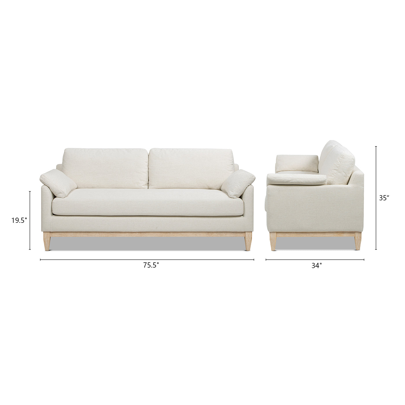 Pasadena 75.5" Modern Farmhouse Sofa