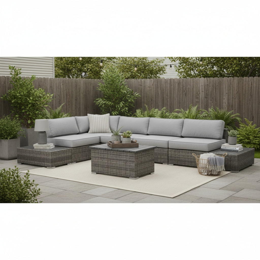 Outdoor 4-Person Rattan Wicker Sofa Set