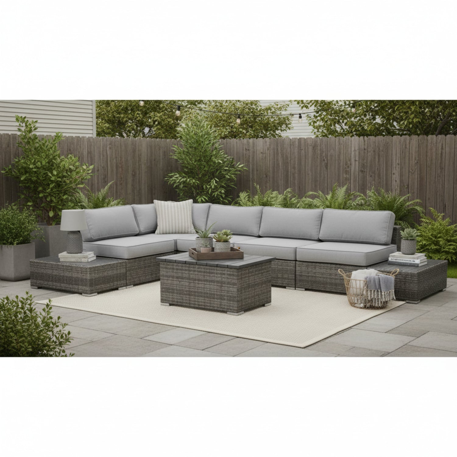 Outdoor 4-Person Rattan Wicker Sofa Set
