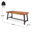 Carlie Outdoor Sandblast Finished Dining Table