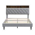 Queen-Size Upholstered Platform Bed Frame