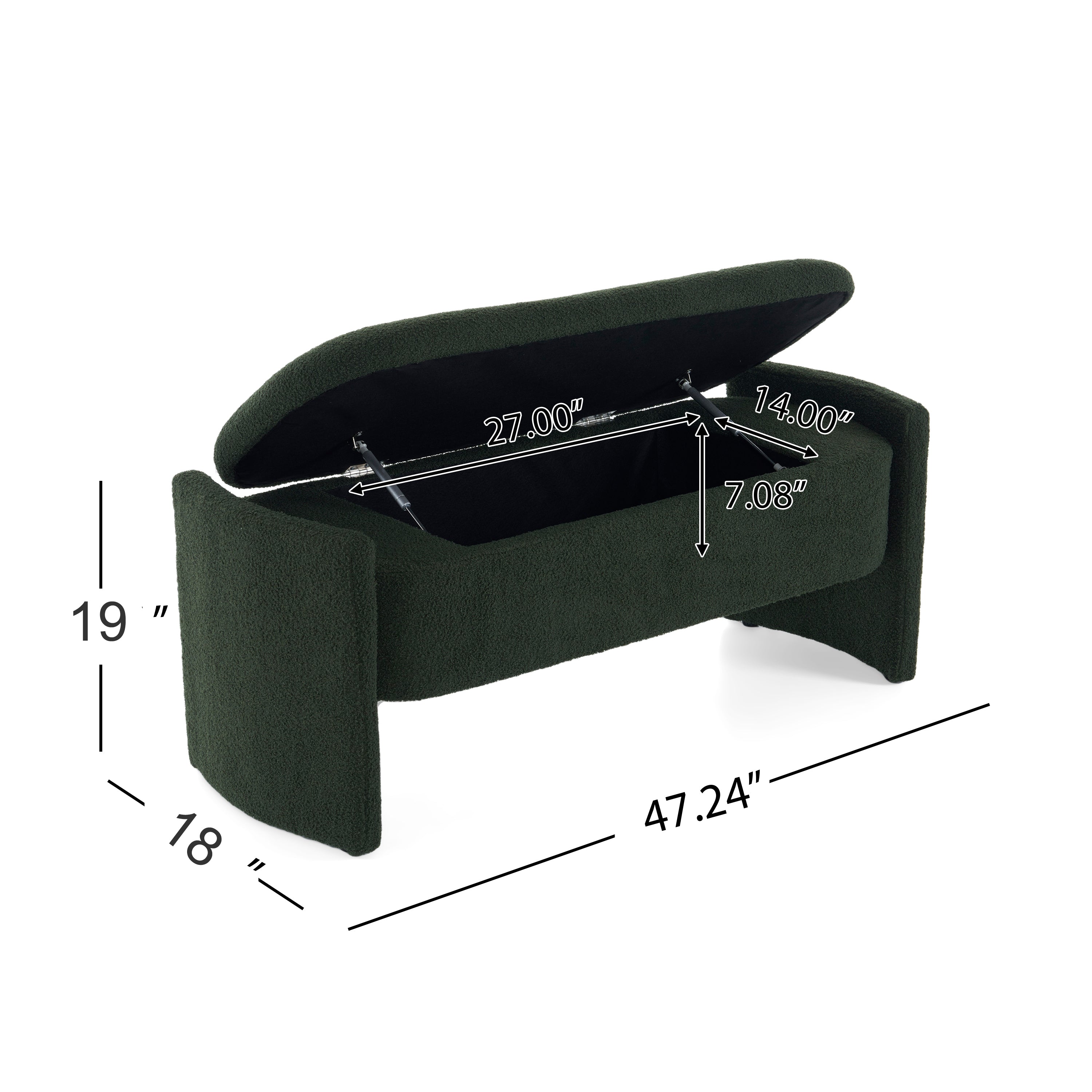 Elegant Long-Shaped Storage Ottoman Bench