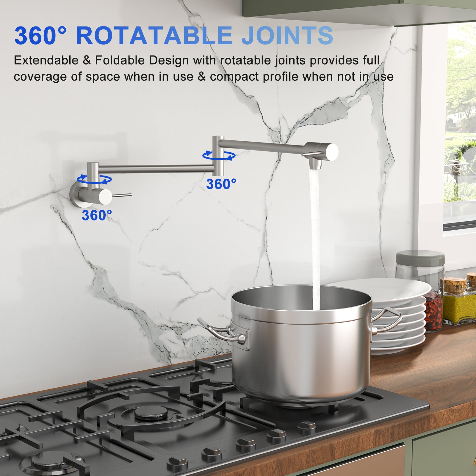Brushed Nickel Pot Filler Faucet
