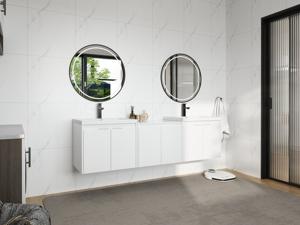 Stylish 72" Bathroom Vanity With Resin Sink
