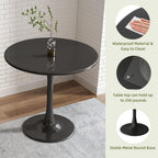 Black Round Modern Dining Table
