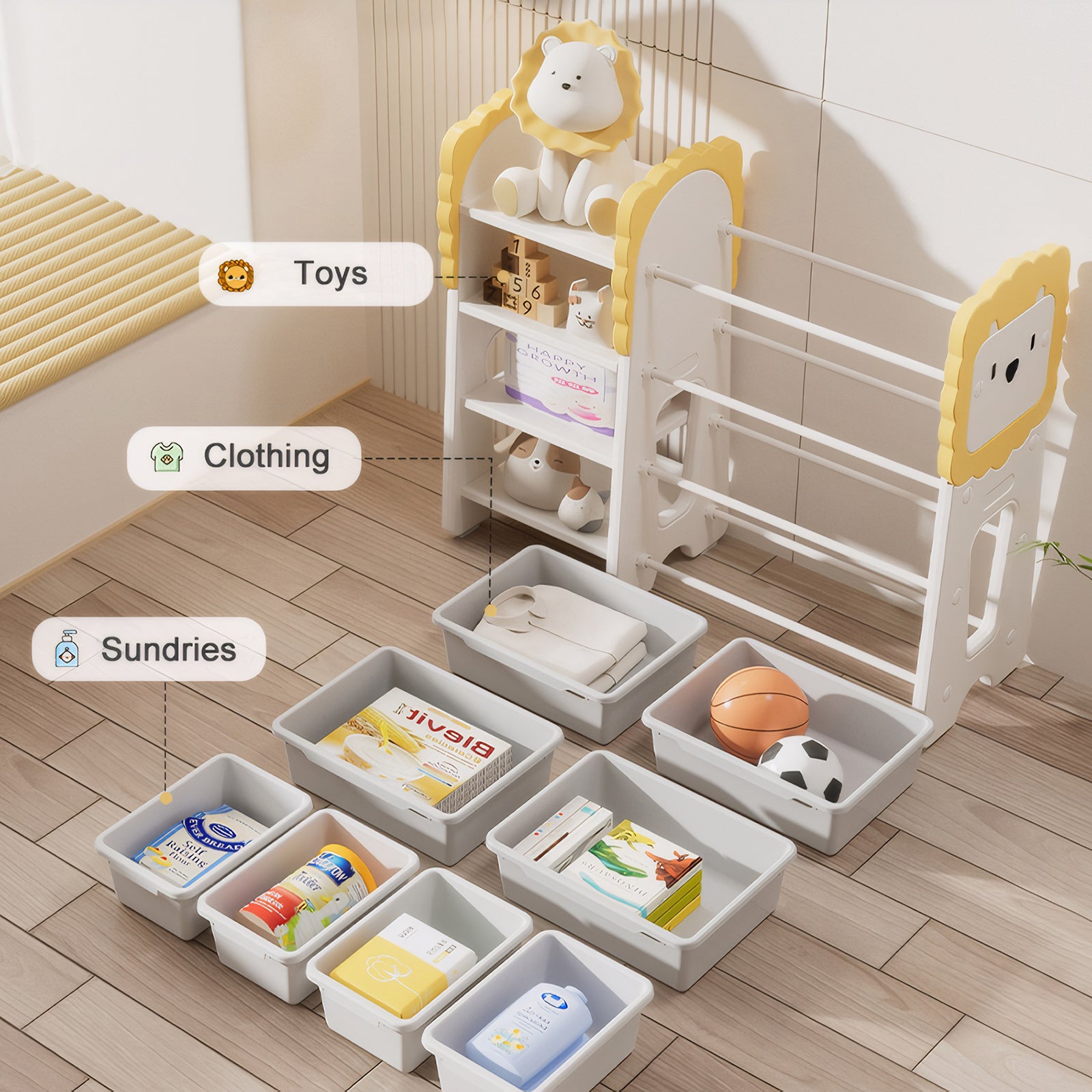Kids Bookshelf and Toy Storage