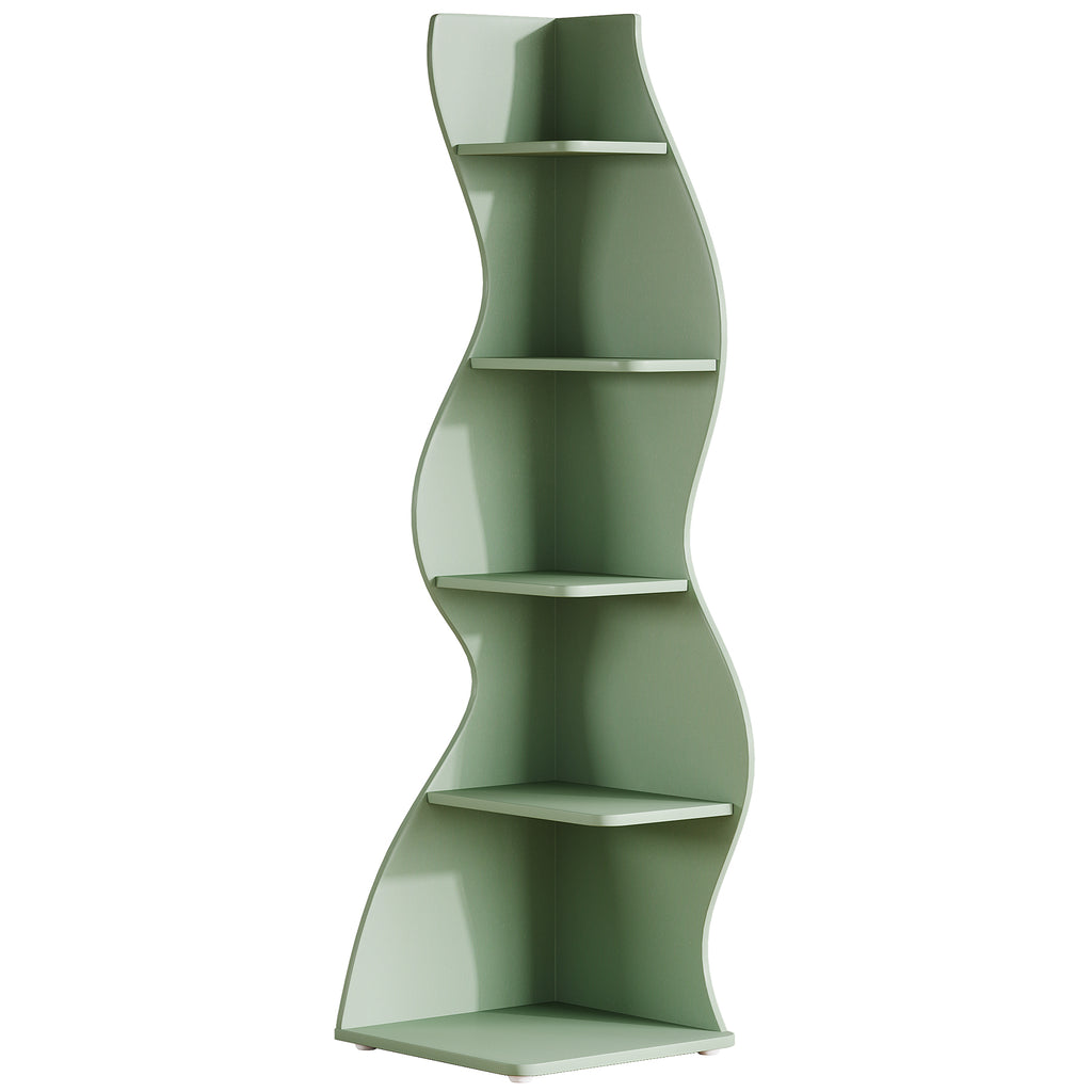 69.8" Height 5-Tier Wavy Bookshelf