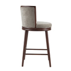 Evalyn Dove Textured Chenille Barstool with Beech Wood Legs