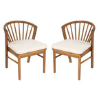 Outdoor Dining Chairs Set of 2 - Acacia Wood Patio Chairs