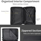 Hardshell Luggage - Lightweight Durable ABS Suitcases with Double Wheels