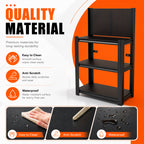 3-Tier Heavy-Duty Metal Storage Shelving Unit with Pegboard