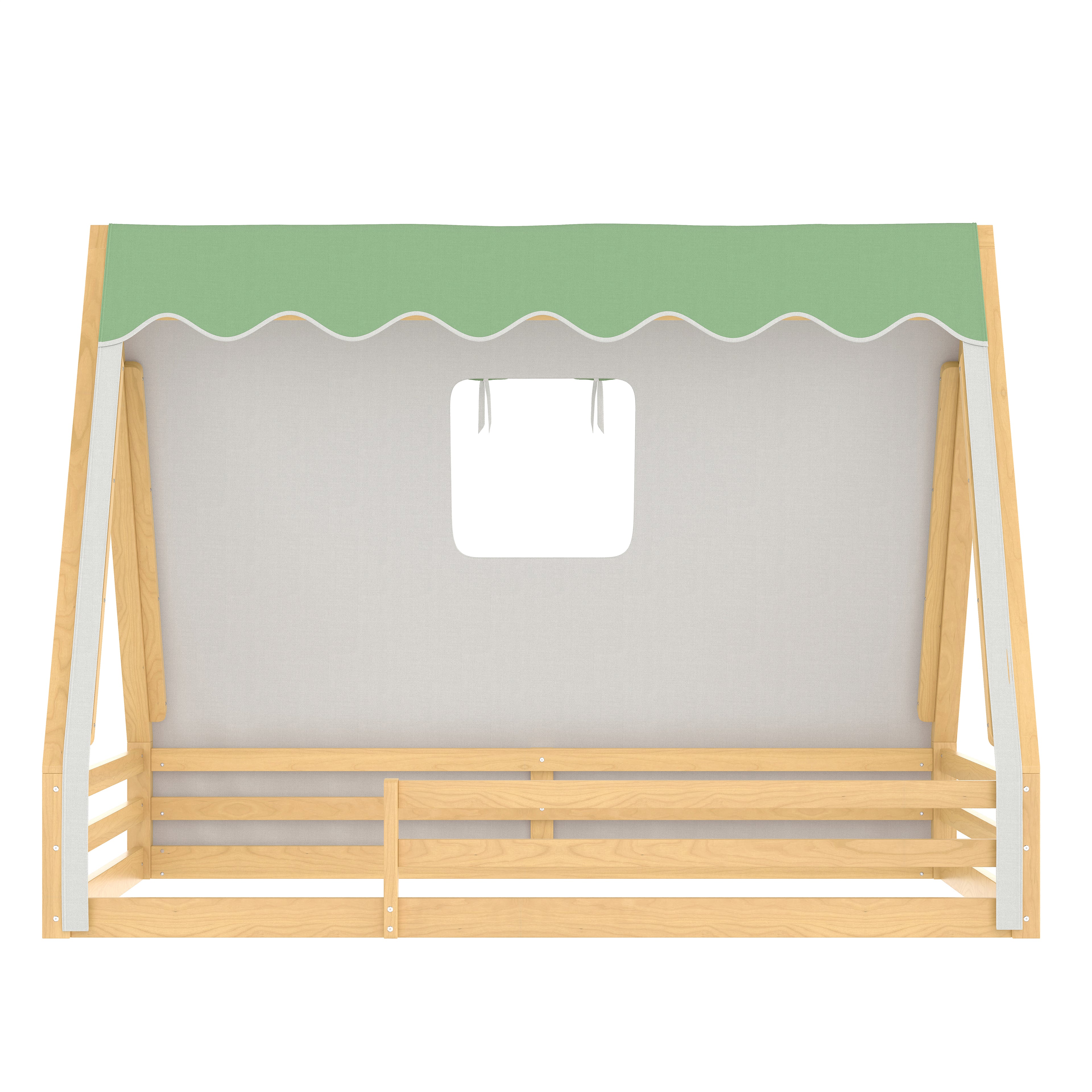 Full Size House Floor Bed with Tent and Light